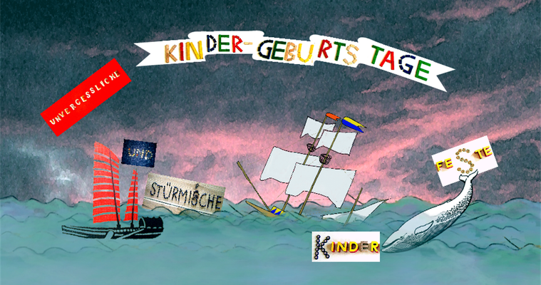 Titelbild des Klabautermanns von Berlin mit Meeresmotiven und dem Slogan Unvergessliche Kindergeburtstage und stürmische Kinderfeste